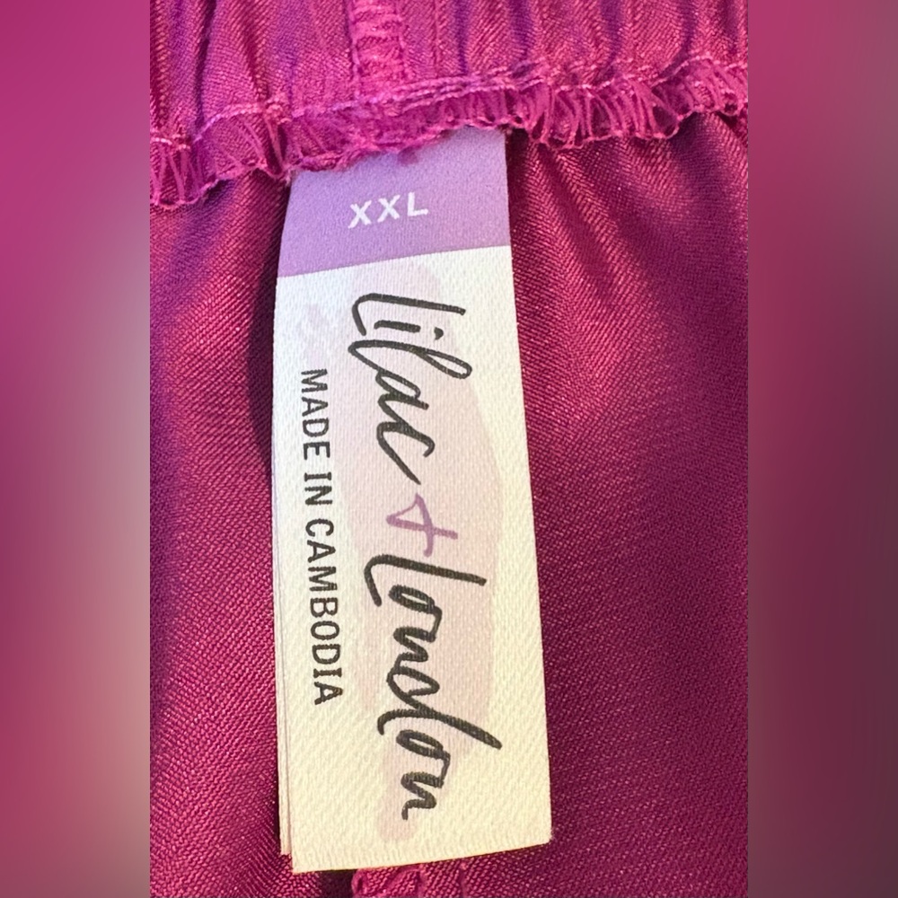 Lilac + London satin short pajama set XXL new with tags - Picture 4 of 6